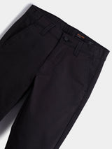 Boys Black Casual Solid Cotton Trouser