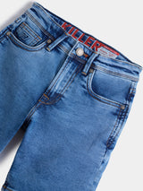 Boys Light Blue Casual Faded Shorts