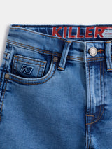 Boys Light Blue Casual Faded Shorts