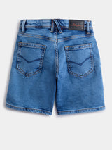 Boys Light Blue Casual Faded Shorts