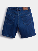 Boys Blue Casual Solid Shorts