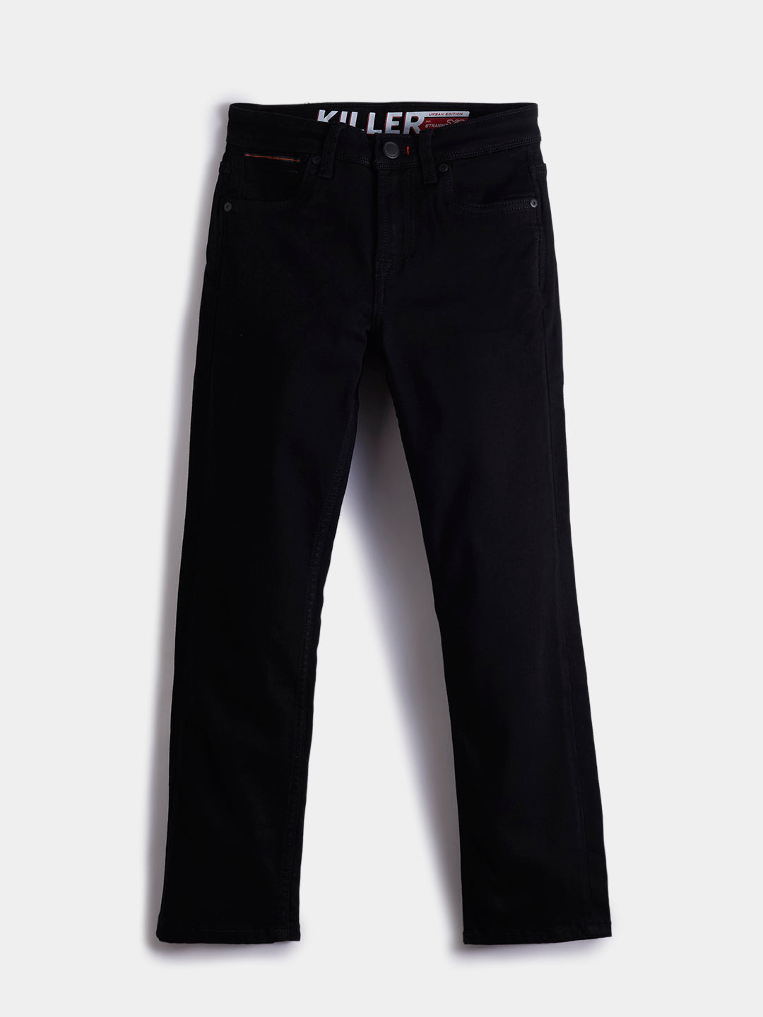 Boys Black Casual Solid Jeans