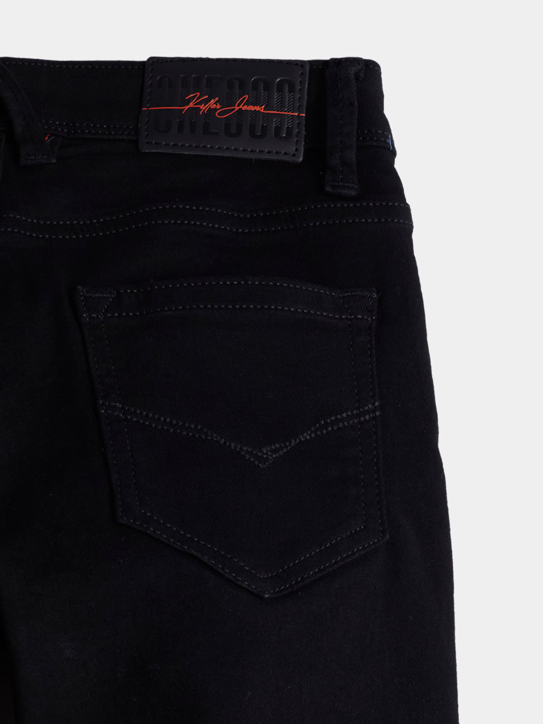 Boys Black Casual Solid Jeans