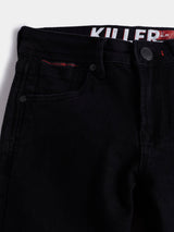 Boys Black Casual Solid Jeans