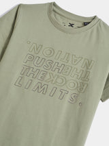 Boys Green Casual Slim Fit Printed Half Sleeves Tshirt