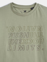 Boys Green Casual Slim Fit Printed Half Sleeves Tshirt