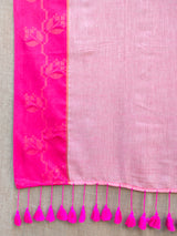 Women's White Pure Cotton Saree