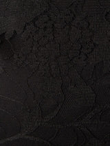 Women's Black Round Neck Cap Sleeve Lace Solid Embellished Mini Skater Party Dress