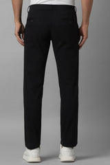 Men's Black Casual Solid Slim Fit Trouser