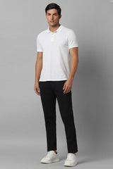 Men's Black Casual Solid Slim Fit Trouser
