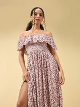 Women's Beige Casual A-Line Dress