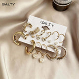 Women's Anti Tarnish Combo Chunky Freshwater Pearl Hoops and Studs Earrings Set