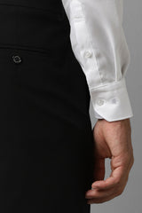 Men's White Formal Solid Regular Fit Full Sleeves Shirt