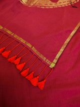 Women's Red Cotton Saree