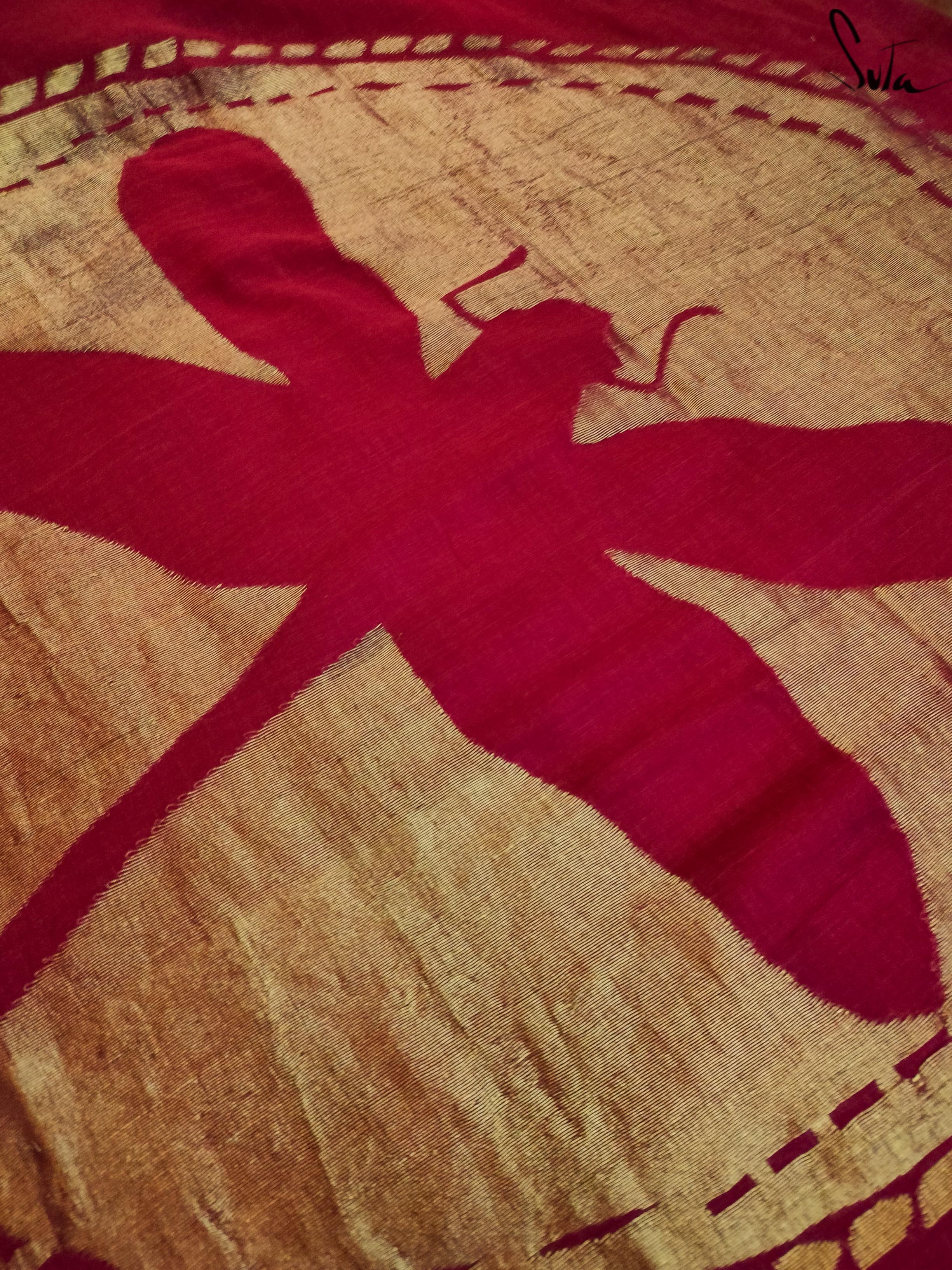 Women's Red Cotton Saree