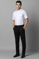 Men's White Formal Solid Regular Fit Half Sleeves Shirt