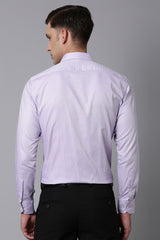 Men's Purple Formal Solid Regular Fit Full Sleeves Shirt