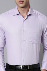 Men's Purple Formal Solid Regular Fit Full Sleeves Shirt