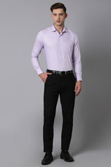 Men's Purple Formal Solid Regular Fit Full Sleeves Shirt
