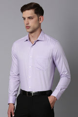 Men's Purple Formal Solid Regular Fit Full Sleeves Shirt