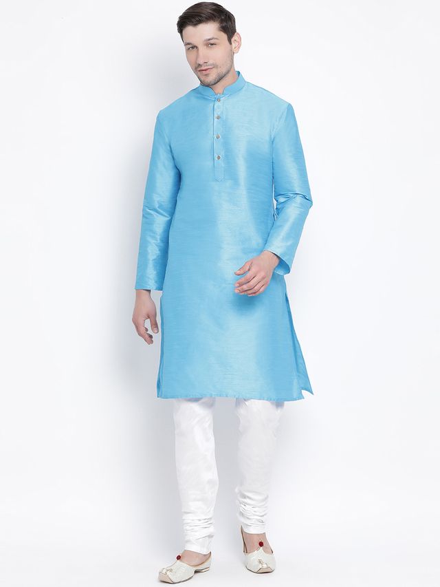 Men's Blue Festive Ethnic Full Sleeves Kurta