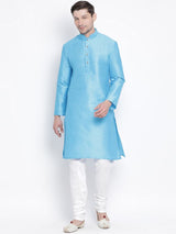 Men's Blue Festive Ethnic Full Sleeves Kurta