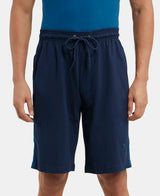 Men's Navy Cotton Rich Shorts
