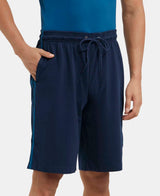 Men's Navy Cotton Rich Shorts