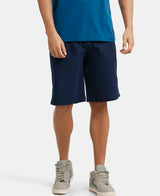 Men's Navy Cotton Rich Shorts
