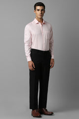 Men's Black Formal Solid Slim Fit Trouser