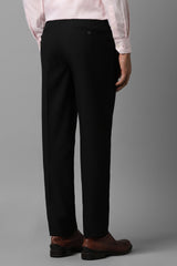 Men's Black Formal Solid Slim Fit Trouser