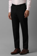 Men's Black Formal Solid Slim Fit Trouser