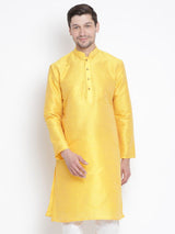 Men's Yellow Festive Ethnic Full Sleeves Kurta