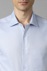 Men's Blue Formal Solid Regular Fit Half Sleeves Shirt
