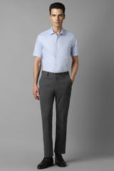 Men's Blue Formal Solid Regular Fit Half Sleeves Shirt