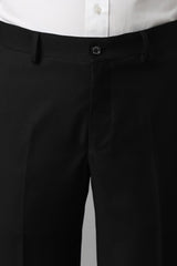 Men's Black Formal Solid Slim Fit Trouser
