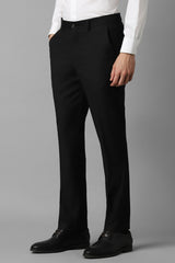 Men's Black Formal Solid Slim Fit Trouser