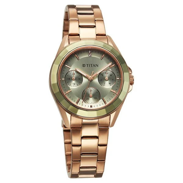 Women's Purple Green Round Dial Watch - 95315KM03