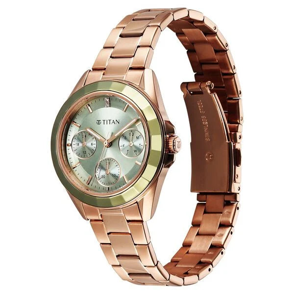 Women's Purple Green Round Dial Watch - 95315KM03