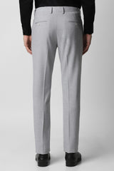 Men's Grey Formal Solid Slim Fit Trouser