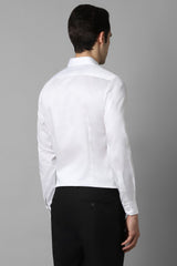 Men's White Formal Solid Slim Fit Full Sleeves Shirt