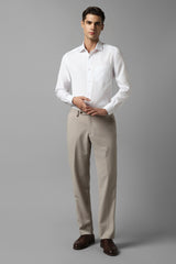 Men's White Formal Solid Regular Fit Full Sleeves Shirt