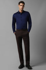 Men's Blue Formal Solid Slim Fit Full Sleeves Shirt