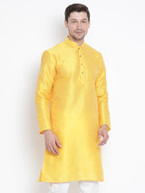 Men's Yellow Festive Ethnic Full Sleeves Kurta