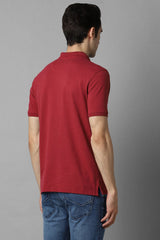 Men's Red Casual Half Sleeves Polo Tshirt