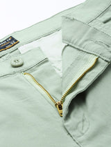 Men's Slim Fit Solid Mid Rise Stretchable Chinos