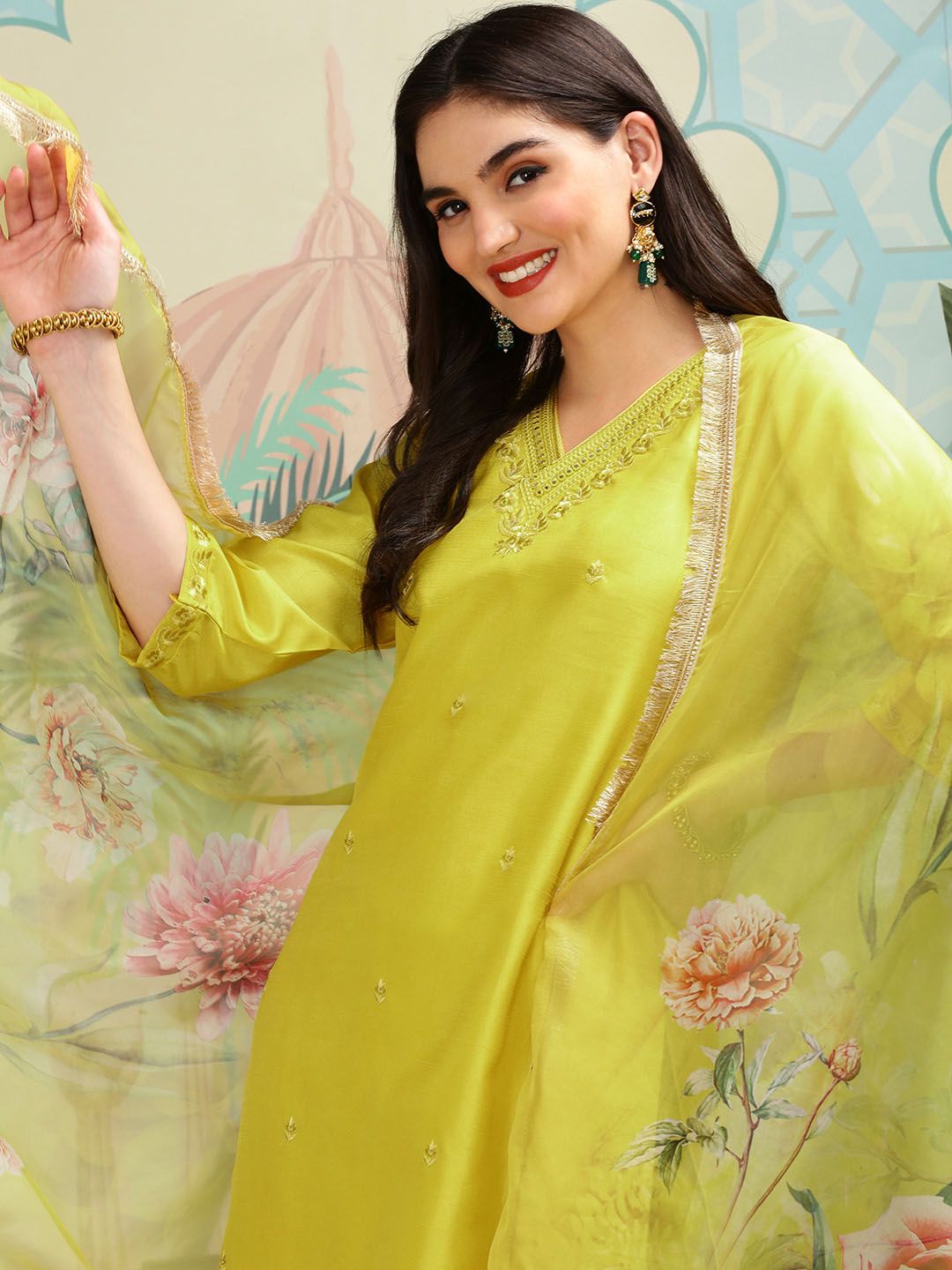 Women's Mustard Regular Kurta Set