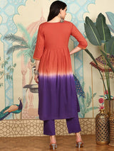Women's Multicolor Cotton Kurta Set