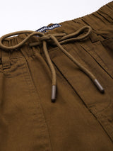 Men's Slim Fit Solid Mid Rise Elasticated Elasticated Trousers