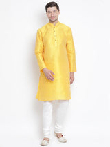 Men's Yellow Festive Ethnic Full Sleeves Kurta